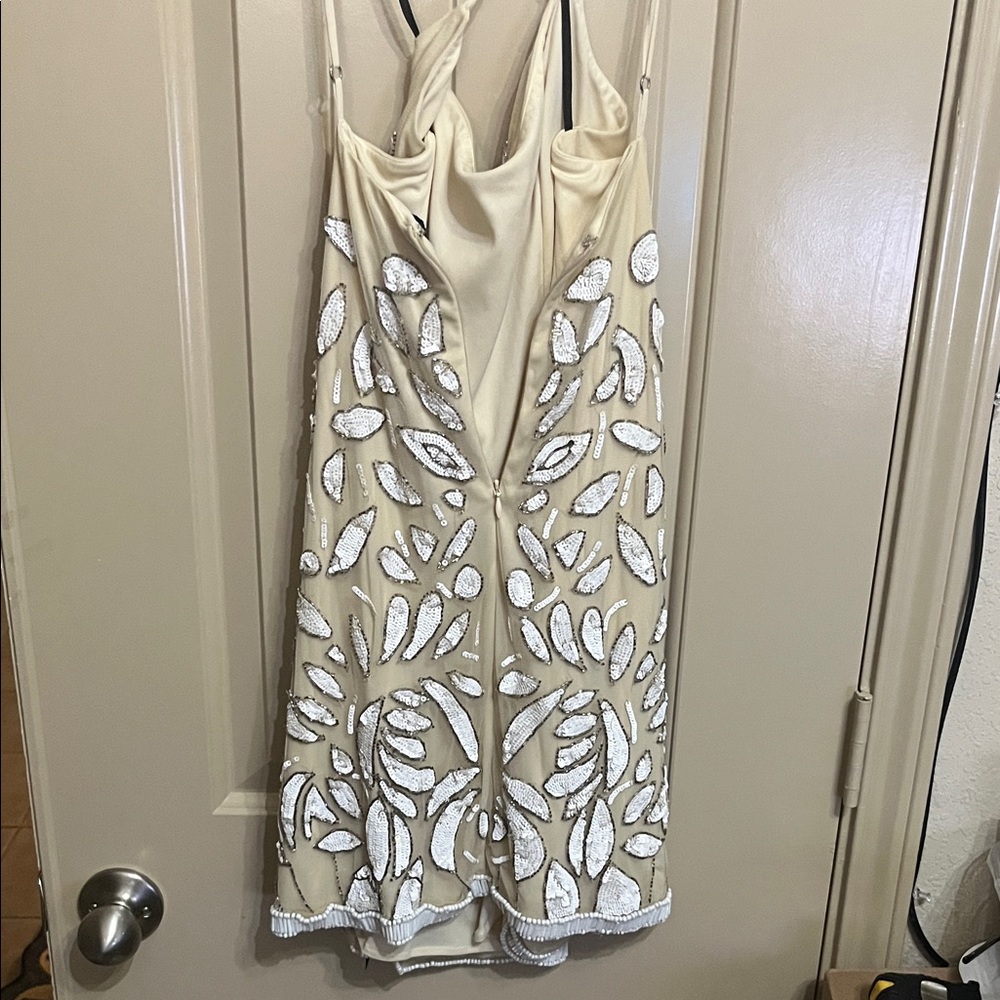 NBD Beige and White Embellished Mini Dress - Picture 4 of 6